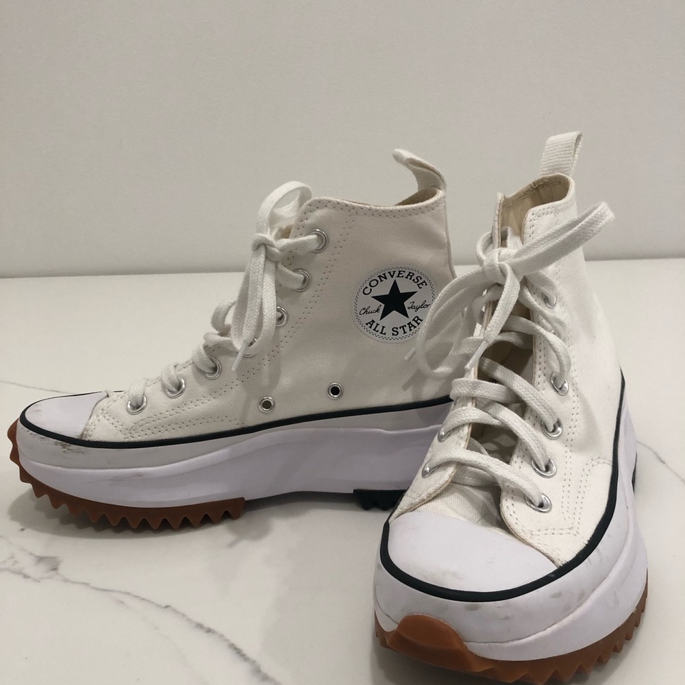 Converse White High-Top Platform Sneakers - Picture 2 of 5
